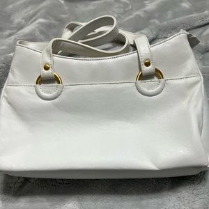 Vintage White Leather Handbag